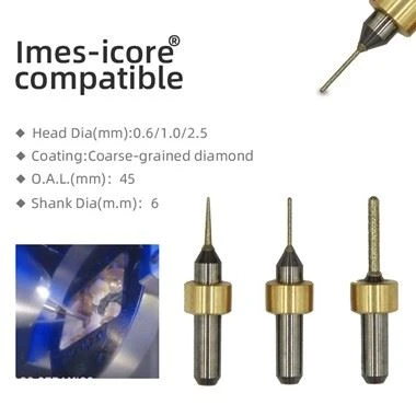 0.6 1.0 2.5mm Imes Icore ग्लास सिरेमिक मिलिंग बर्स